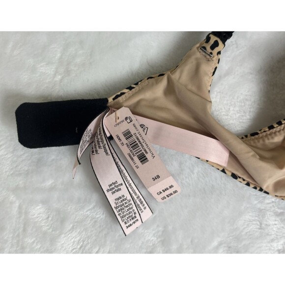 Victoria's Secret Perfect Shape Bra Animal Print Tan Black Size 34B NEW - Picture 8 of 9